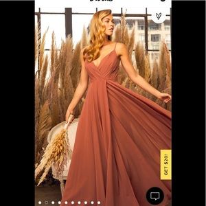 Lulu’s All About Love Rusty Rose Maxi Dress XS New with tags